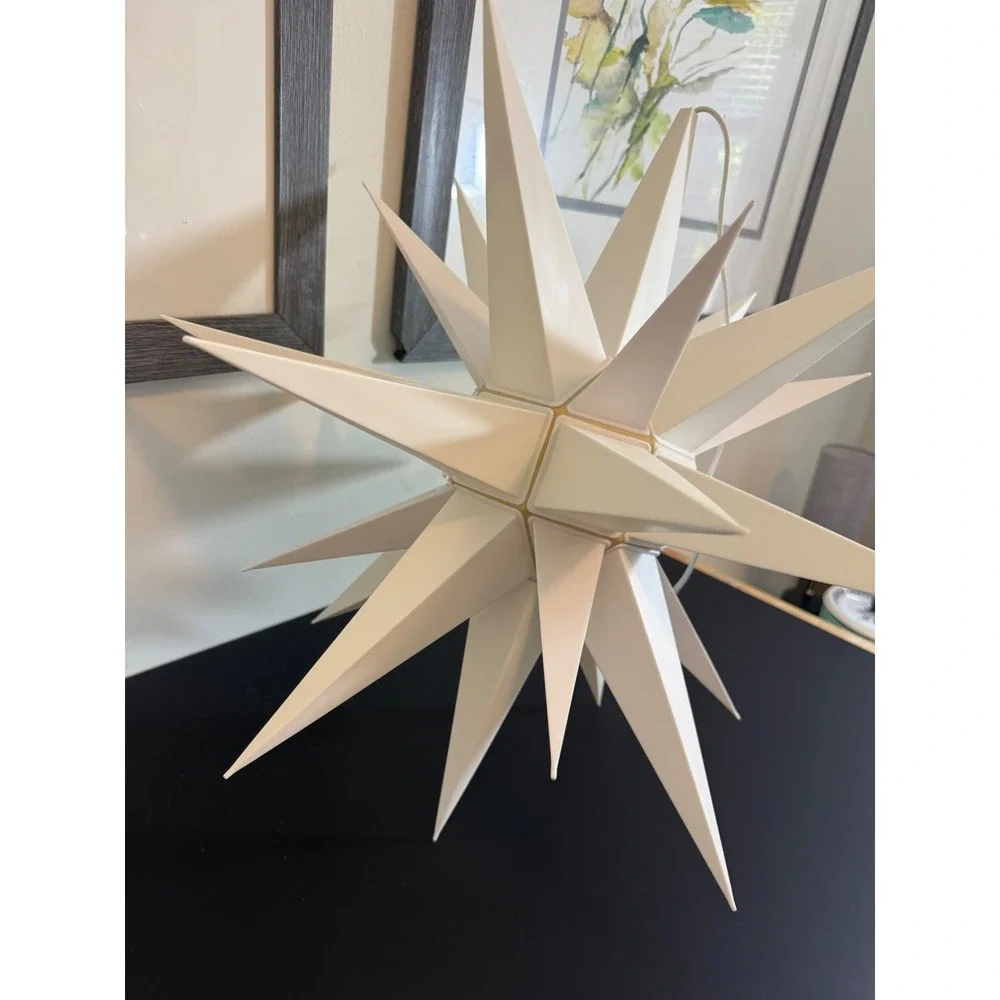 Vintage Moravian Star 21in Illuminated Hanging Star Light Christmas Advent Decor